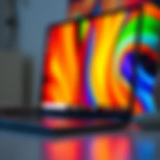 Close-up view of a 4K Chromebook display showcasing vibrant colors and sharp details