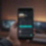 User selecting a music backup app on Android