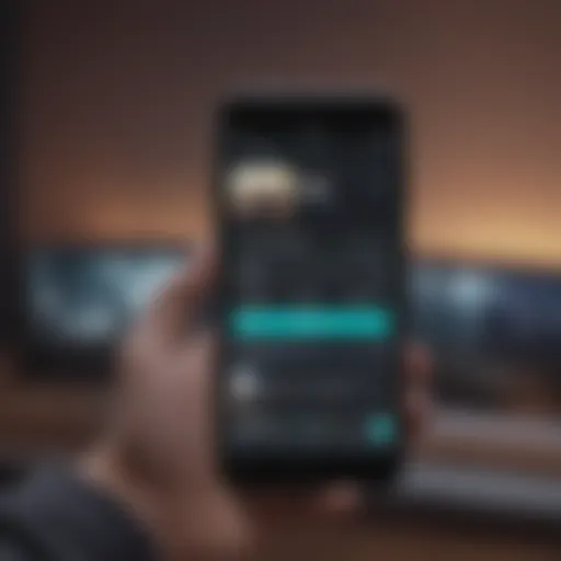 User selecting a music backup app on Android
