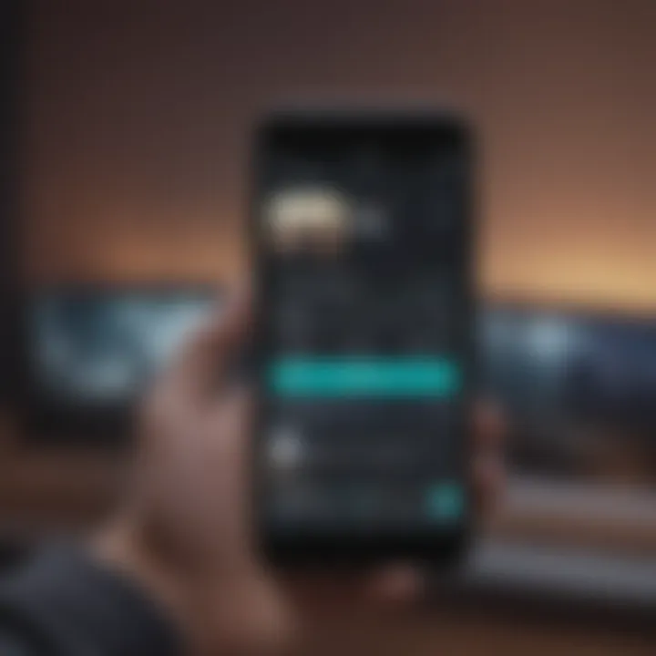 User selecting a music backup app on Android