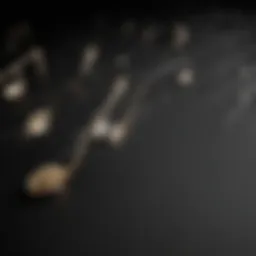 Abstract music notes on a black background