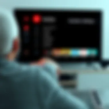 Navigating YouTube Settings User navigating YouTube settings on a television