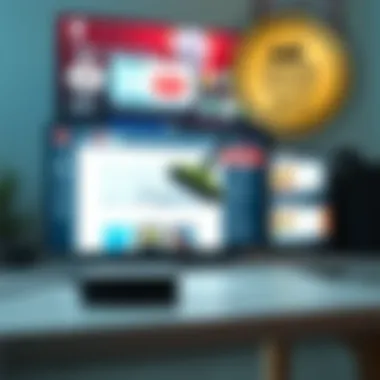 Streaming Device with YouTube Streaming device connected to TV with YouTube app