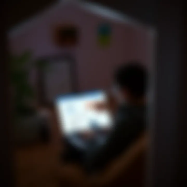 A person using a laptop in a cozy nook, reflecting independence