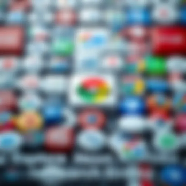 A diverse array of search engine logos symbolizing choice