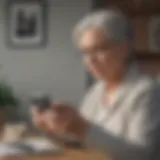 Elegant senior woman using smartphone