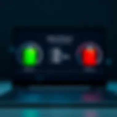 Illustration of battery life indicators for 4K Chromebooks highlighting efficiency