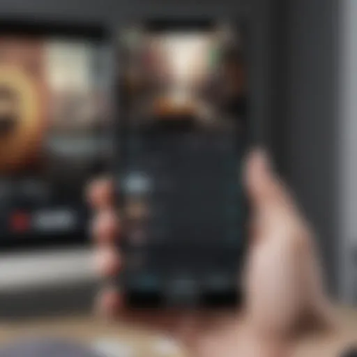 User browsing movie streaming app on a smartphone