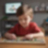 Child engaged in a board game, showcasing critical thinking skills.