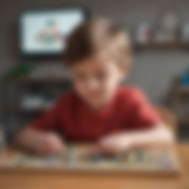 Child engaged in a board game, showcasing critical thinking skills.