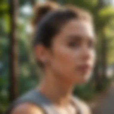 Immersive User Experience with Wireless Earbuds User enjoying music with wireless earbuds in a vibrant setting