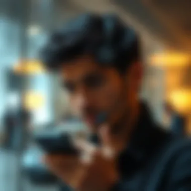 User contemplating privacy settings on a smartphone