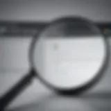 Illustration of a magnifying glass on a digital screen