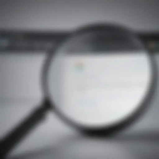 Illustration of a magnifying glass on a digital screen