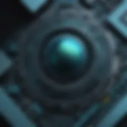 Abstract geometric design in shades of blue and green