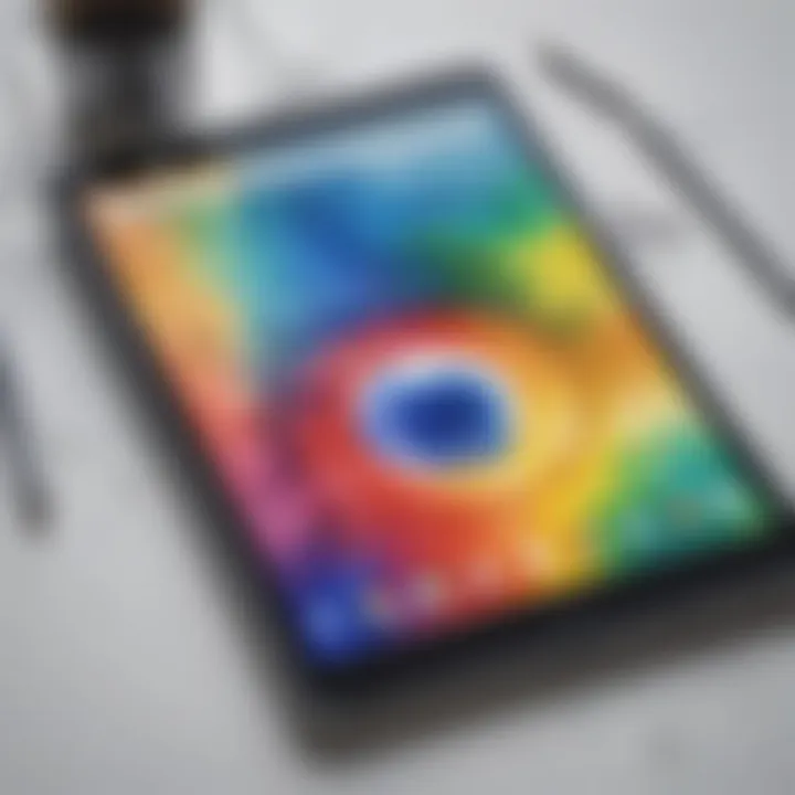 Vibrant watercolor painting of a digital device