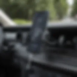 Stylish car vent phone holder mounted in a vehicle