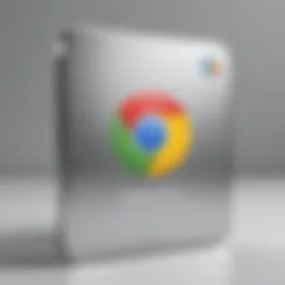 Reflective surface showcasing Google Chrome app icon