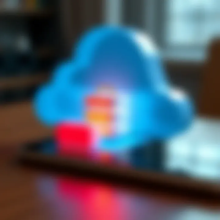 Illustration of cloud storage for data migration