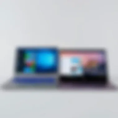 Side-by-side comparison of a 4K Chromebook and a traditional laptop showing design differences