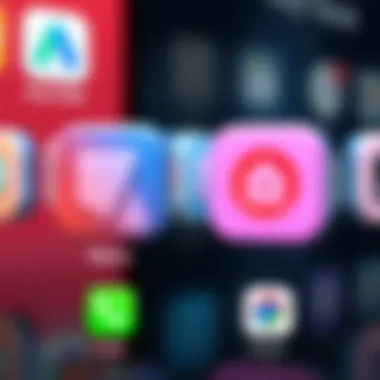 A comparison image highlighting multiple icon customization apps with features