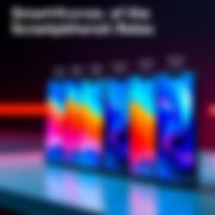 Comparison of various smartphone models with highlighted refresh rates