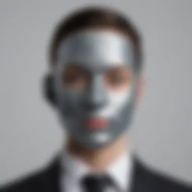 Masked face with phone symbol