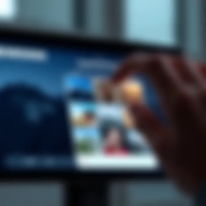 User accessing backed up photos