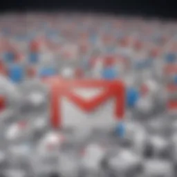 Illustration depicting multiple linked accounts to a Gmail address