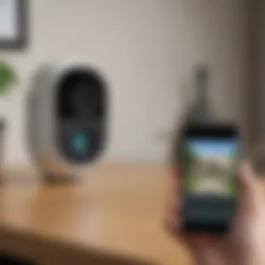 User interface of Arlo security camera app displaying features