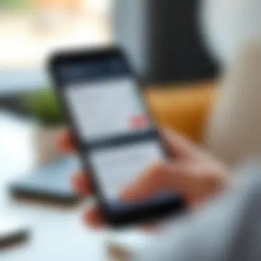 User navigating Gmail settings on a smartphone