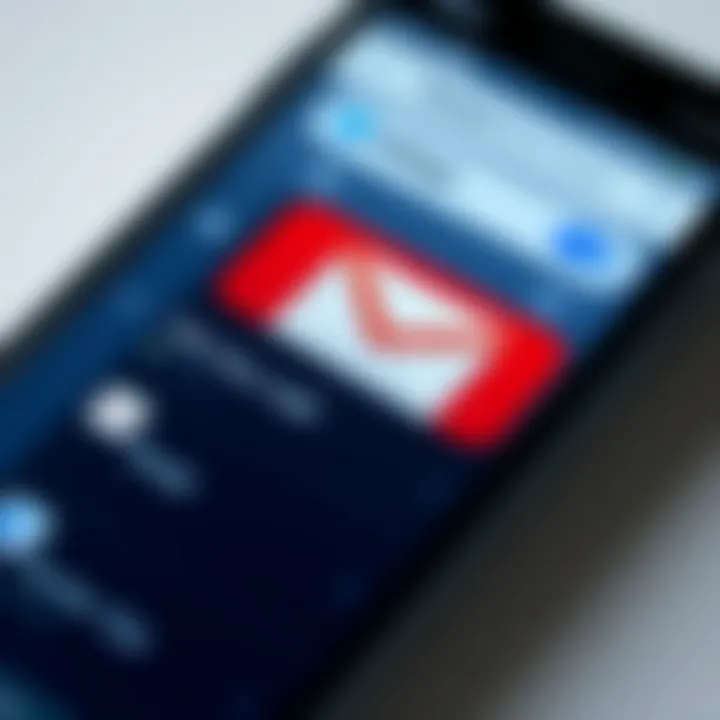 Organized email folders on mobile device