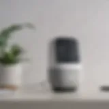 Smart assistant device showcasing Google Assistant interface