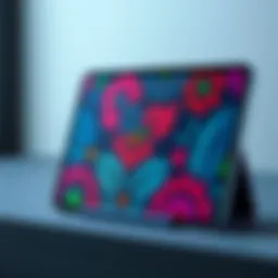 Stylish tablet cover showcasing vibrant patterns