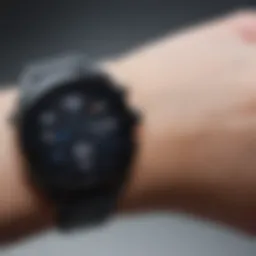 A sophisticated connected watch displaying health metrics