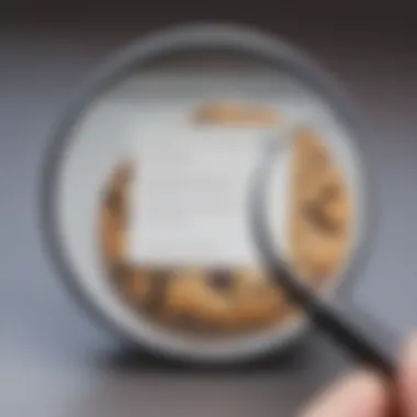 Magnifying glass analyzing cookie data on Android