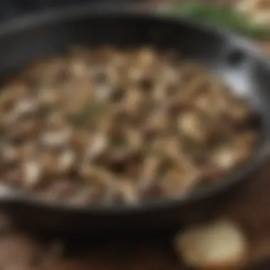 Sizzling skillet with a medley of mushrooms and garlic