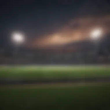 Cricket stadium under the night sky