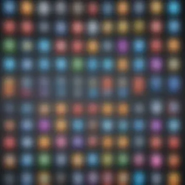 Diverse App Icons for Customization Illustration of diverse app icons representing customization options