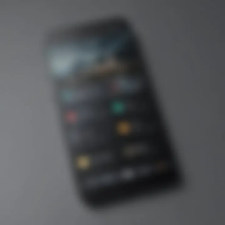 A sleek smartphone displaying a customized app interface