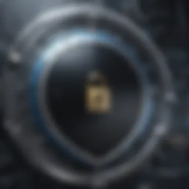 Enhancing Cybersecurity with Shield and Lock Abstract concept of cybersecurity with shield and lock