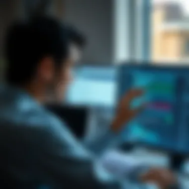 Analyzing Network Settings Person analyzing network settings on a computer screen