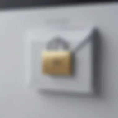 Digital security concept with email envelop and lock