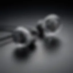 Close-up view of high-quality in-ear headphones showcasing sleek design and build quality.