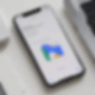 Google Docs app icon on iPhone home screen