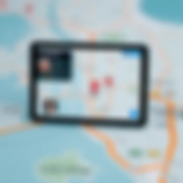 Map showing location sharing features