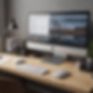 Sleek Workspace Organization Minimalist workspace with organized desk and digital devices for efficient task management