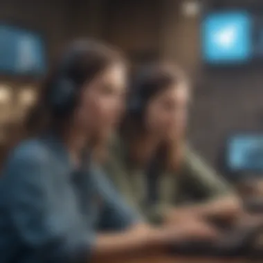 Elevated Conversations: Telegram Communication Illustration reflecting enhanced communication experience with Telegram