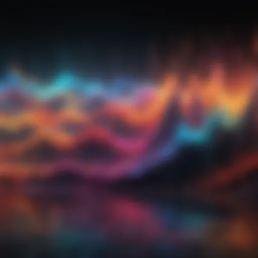 Abstract colorful waves representing sound frequencies