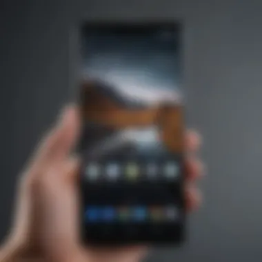 Close-up of the Essential Phone's high-resolution display in action.